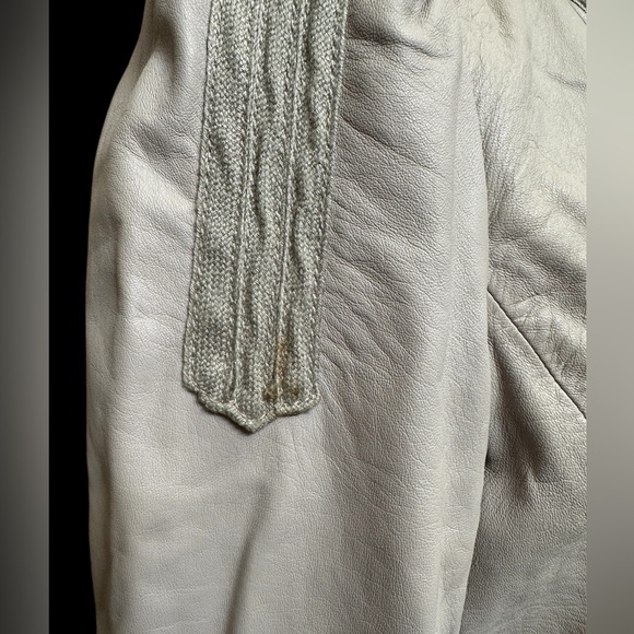 Joie sz MD soft lamb leather taupe jacket w detailing brushed silver buttons - Picture 4 of 16